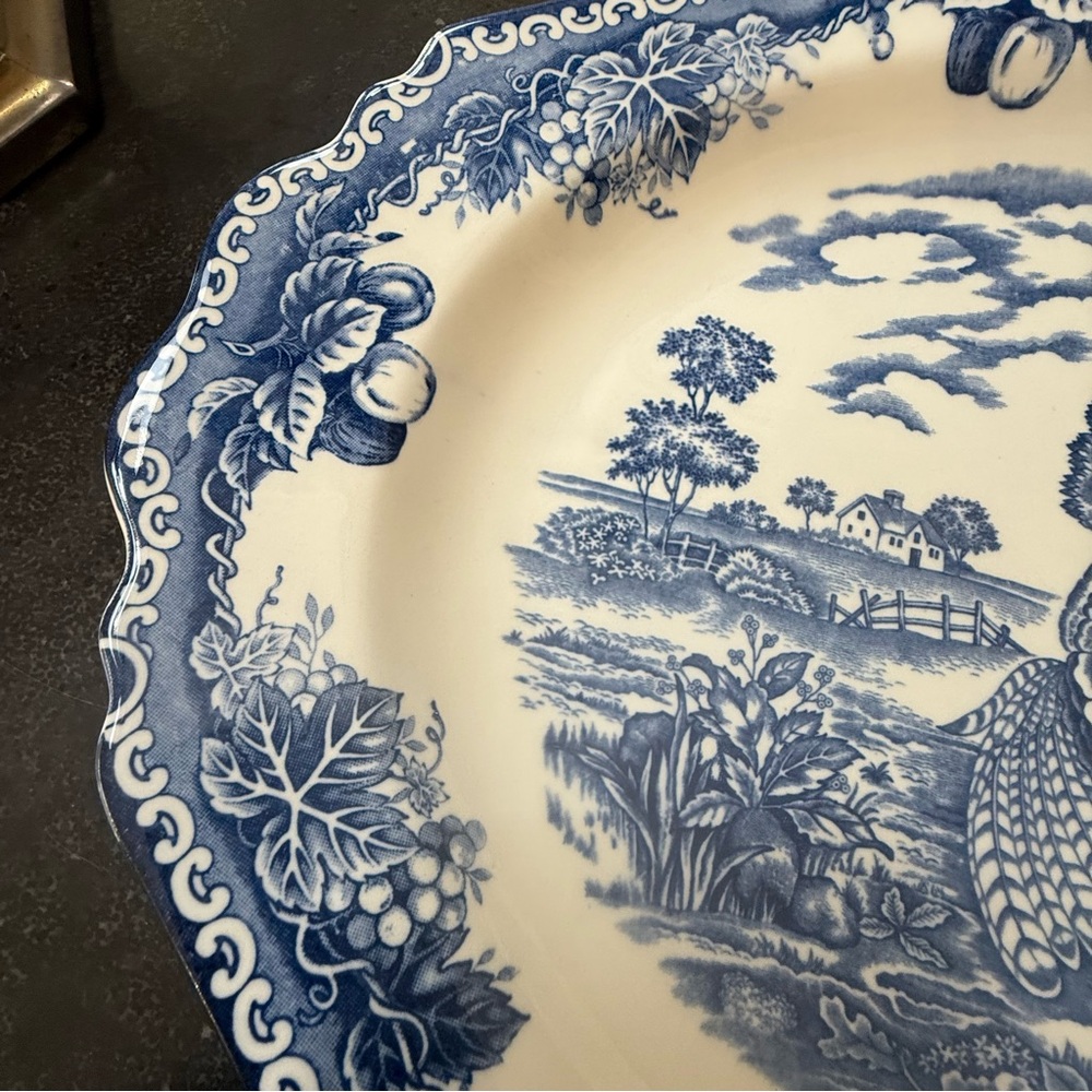 Blue and White Turkey Platter - Japan - English Countryside - Picture 4 of 11